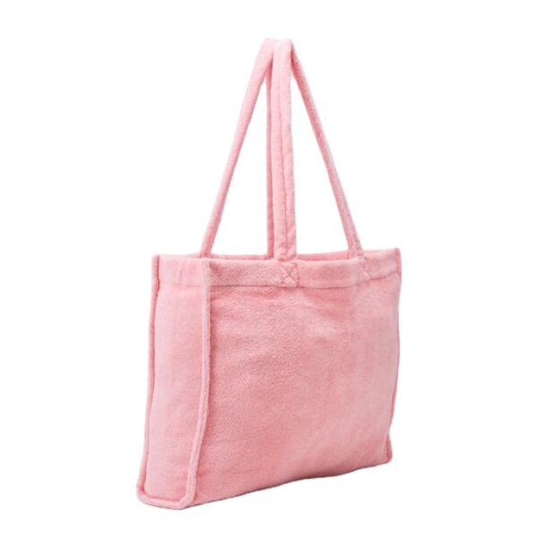 Women Large Capacity Organic Terry Toweling Cloth Towel Carry Tote Shopping Beach Bag Terry Cloth - 画像 4