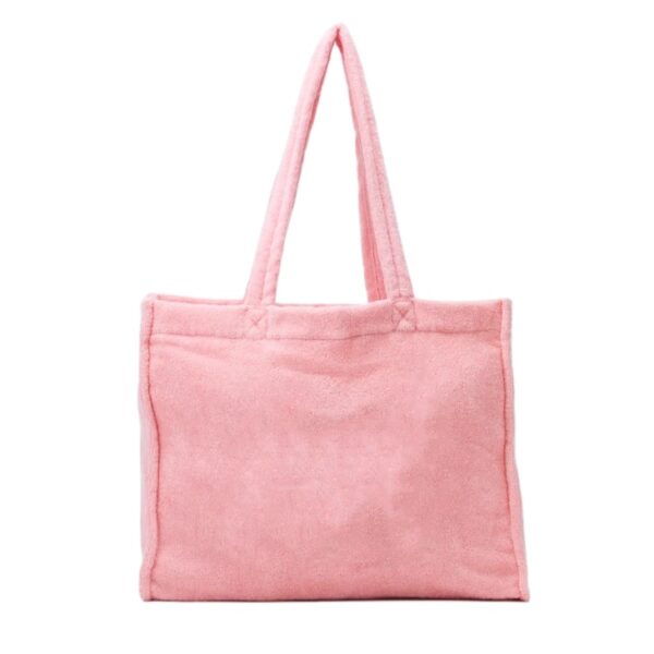 Women Large Capacity Organic Terry Toweling Cloth Towel Carry Tote Shopping Beach Bag Terry Cloth - 画像 5