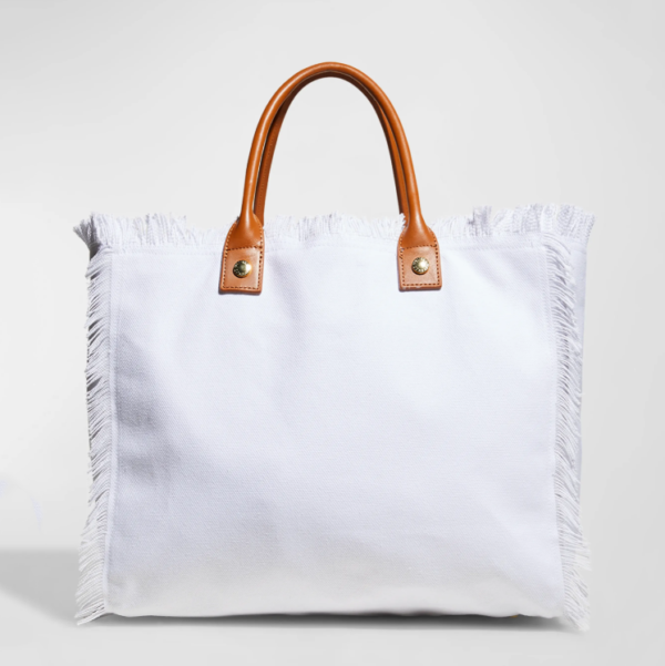 Woman's Fringe Tote Bag Canvas Outdoor Travel Shopping Bag - Image 4