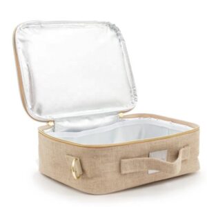 Lunch Bag Linen Tote Bag Women Fashionable Work Out Hand Bento Bag