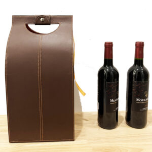 Fashion New Design Classic Single Red Wine Bottle Carrier Luxury Durable Pu Leather Wine Bag