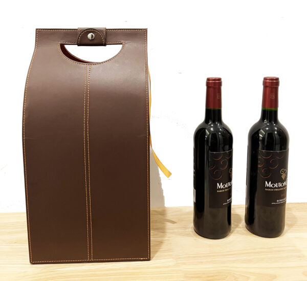 Fashion New Design Classic Single Red Wine Bottle Carrier Luxury Durable Pu Leather Wine Bag