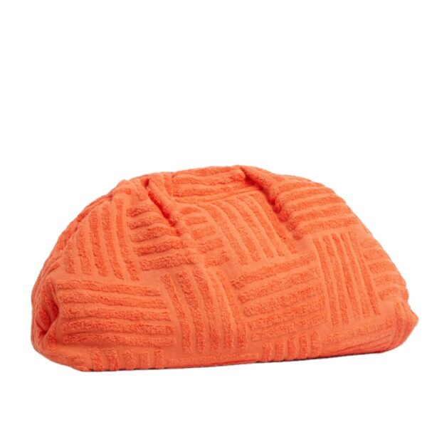 Women Fashion Terry Fabric Cloud Bag for Ladies Dumpling Shape Coral Clutch Bags Evening Bag