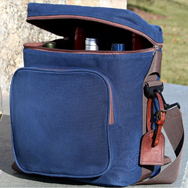 OEM Top Quality Travel Insulated Tote 6 Bottle Leather Wine Luxury Weekender Bag with Shoulder Strap - Image 2