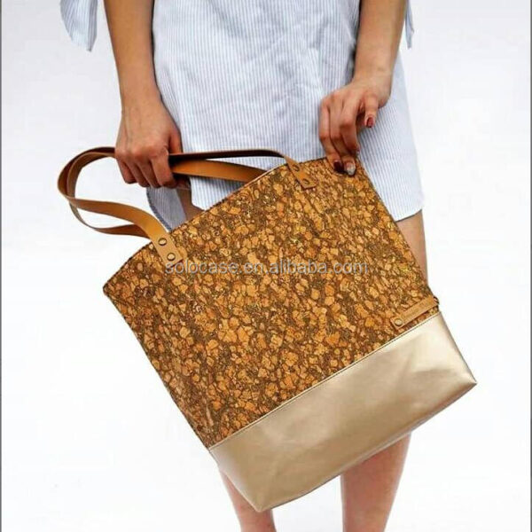 Lightweight Cotton Canvas Cork Tote Travel Shoulder Bag for Women and Men - 영상 6