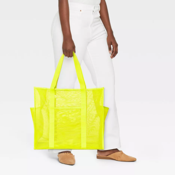 Fashion Summer Beach Tote Bag Large Market Grocery Shopper Gift Beach Net Nylon Mesh Shopping Tote Bag - Imagem 3