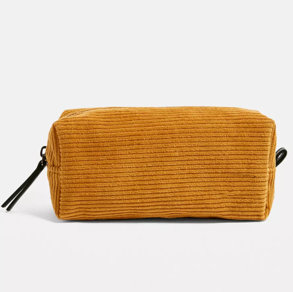 Large Corduroy Cosmetic Bag White Capacity Canvas Travel Toiletry Bag