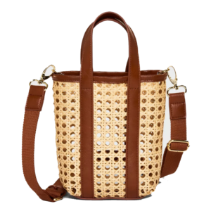 Rattan and Leather Bag Rattan Handbag Cane Webbing Bag