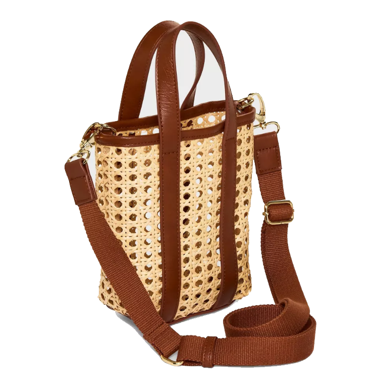Rattan and Leather Bag Rattan Handbag Cane Webbing Bag - 영상 2