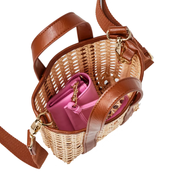 Rattan and Leather Bag Rattan Handbag Cane Webbing Bag - Изображение 3