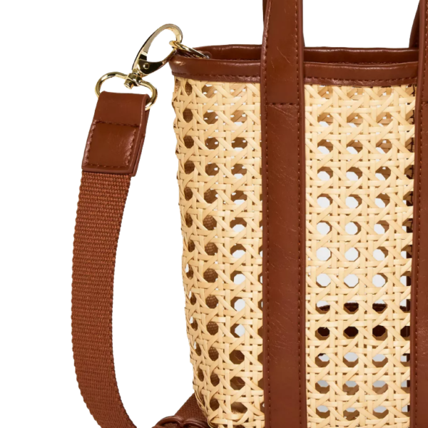 Rattan and Leather Bag Rattan Handbag Cane Webbing Bag - Изображение 4