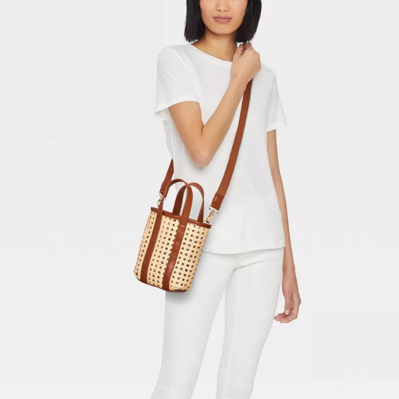 Rattan and Leather Bag Rattan Handbag Cane Webbing Bag - 영상 5