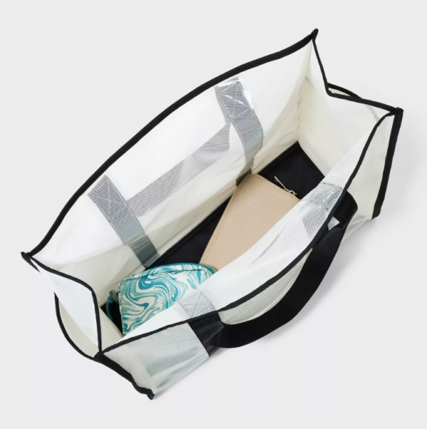 Fashion Travel Handbags Clear Mesh Shoulder Bag Transparent Tote Beach Bag - 영상 3