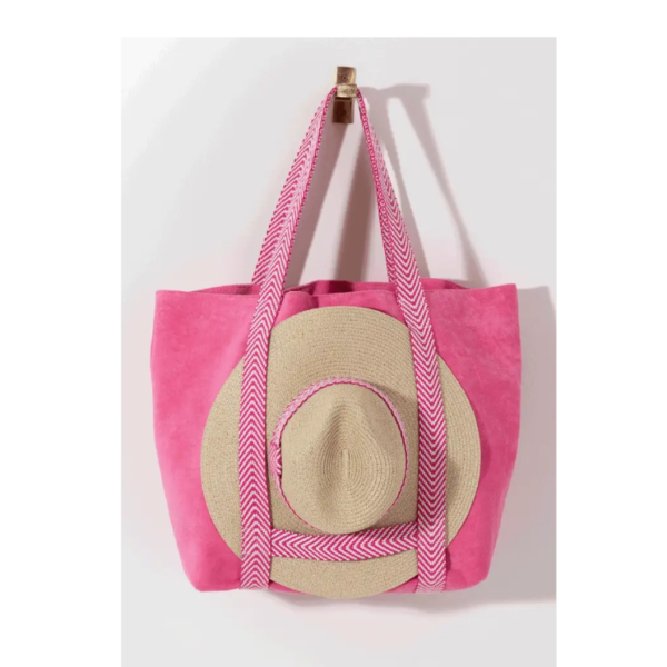 Hat Carrying Tote Bag Large Neutral Beach Towel Travel Tote - Image 3