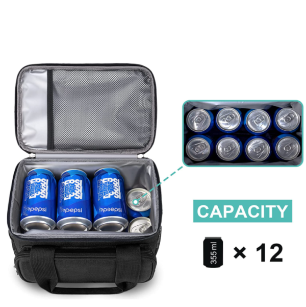Foldable Polyester Portable Soft Sided Cooler Bag Modern Picnic Lunch Bag - Image 4
