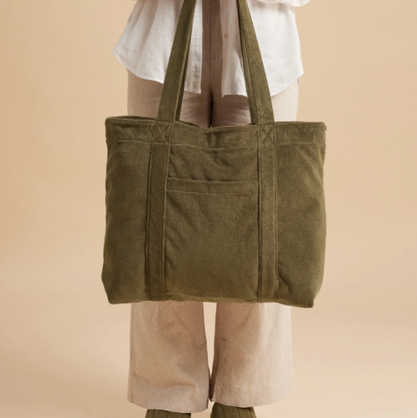 Custom Embroidery logo Reusable Terry Beach Tote Bag Terry Shopping Bag Terry Beach Bag - Image 6
