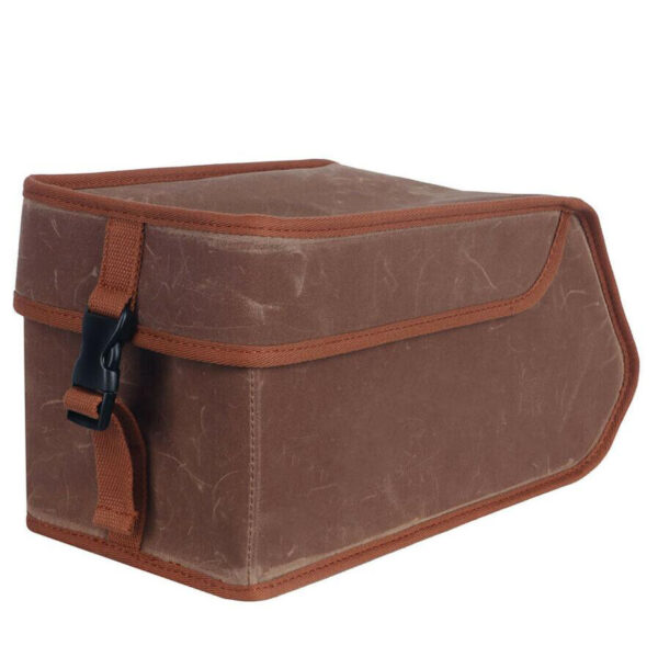 Bike Rear Bag Saddle Case Waxed Canvas Cooler Pack Insulated Storage Tail Box Motorcycle Luggage & Saddlebags - Image 2