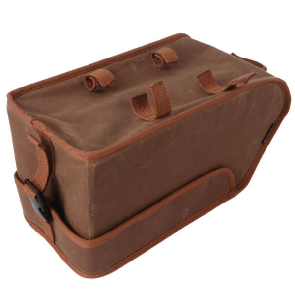 Bike Rear Bag Saddle Case Waxed Canvas Cooler Pack Insulated Storage Tail Box Motorcycle Luggage & Saddlebags - Image 6