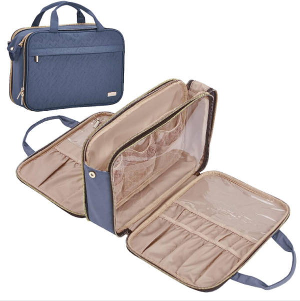 Travel Cosmetic Bag, Upgraded PU Leather Portable Makeup Box with Compartments - Bild 4