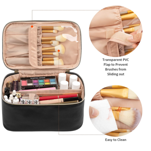 Makeup Bag, Portable Cosmetic Bag, Large Capacity Travel Makeup Case Organizer - Bild 3