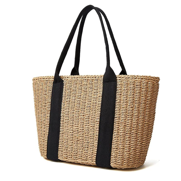 Women Straw Bags Summer Beach Large Tote Bag Handmade Woven Shoulder Crossbody Handbag - Изображение 3