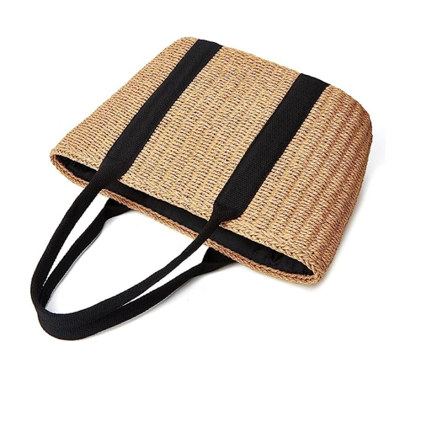 Women Straw Bags Summer Beach Large Tote Bag Handmade Woven Shoulder Crossbody Handbag - Изображение 4