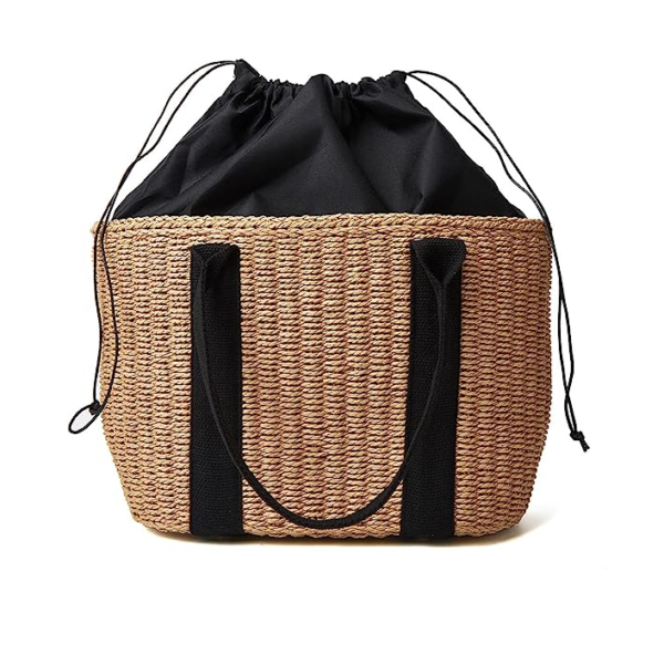 Women Straw Bags Summer Beach Large Tote Bag Handmade Woven Shoulder Crossbody Handbag - Изображение 5
