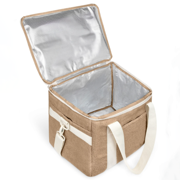 Terry Cloth Large Cooler Bag Collapsible 24 Can Insulated Bags Leakproof Terry Lunch Cooler Tote - Image 2