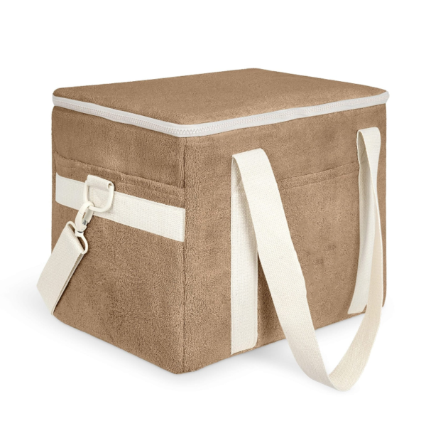 Terry Cloth Large Cooler Bag Collapsible 24 Can Insulated Bags Leakproof Terry Lunch Cooler Tote - Image 3
