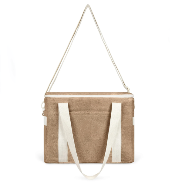 Terry Cloth Large Cooler Bag Collapsible 24 Can Insulated Bags Leakproof Terry Lunch Cooler Tote - Image 4