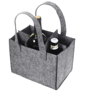 Wine Bottle Holder Beer Can Carrying Bag Foldable Soft Felt Hot Bottle Water Sleeve Carrier Bag 6 Pack