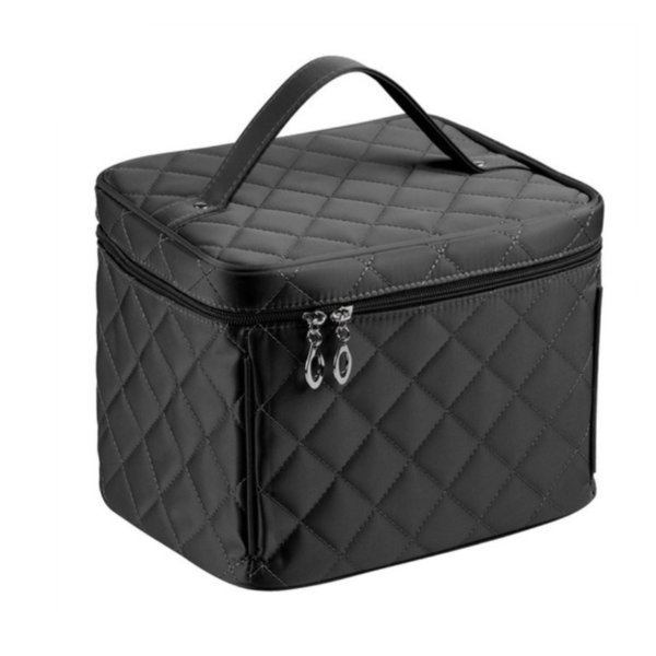 Quilted Nylon Travel Carry Case for Wigs with Interior Mirror