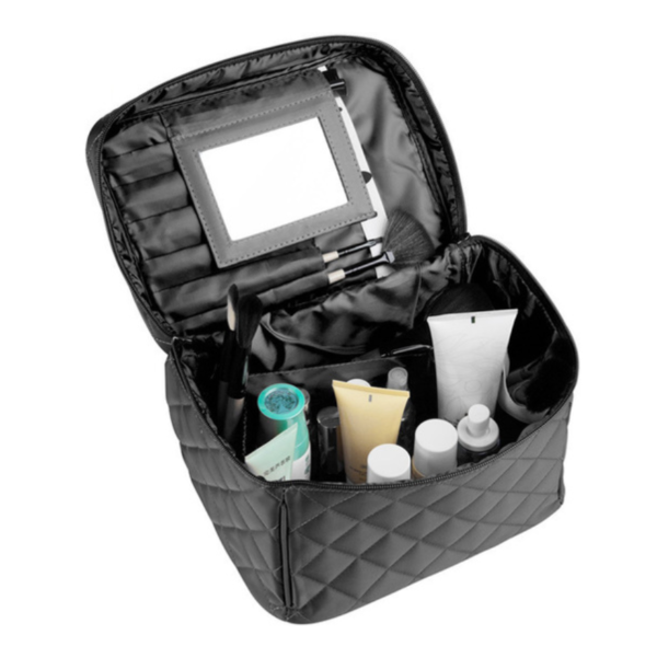 Quilted Nylon Travel Carry Case for Wigs with Interior Mirror - 영상 3