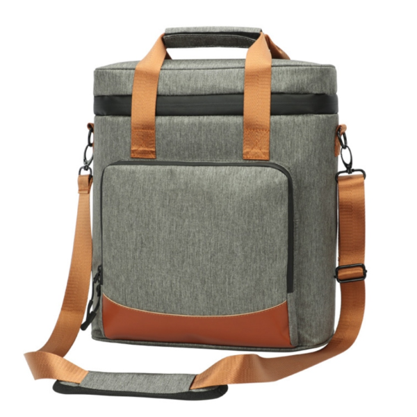Stylish Waxed Canvas 6 Bottle Insulated Wine Cooler Tote - Image 3