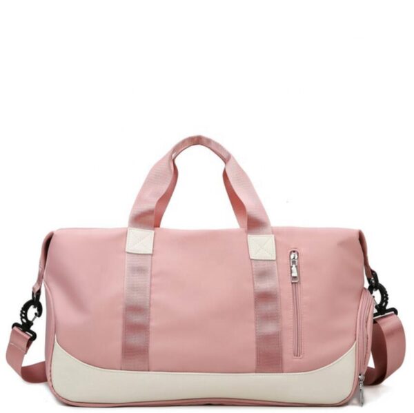 Travel Gym Duffle Bag with Open Side Pockets pink