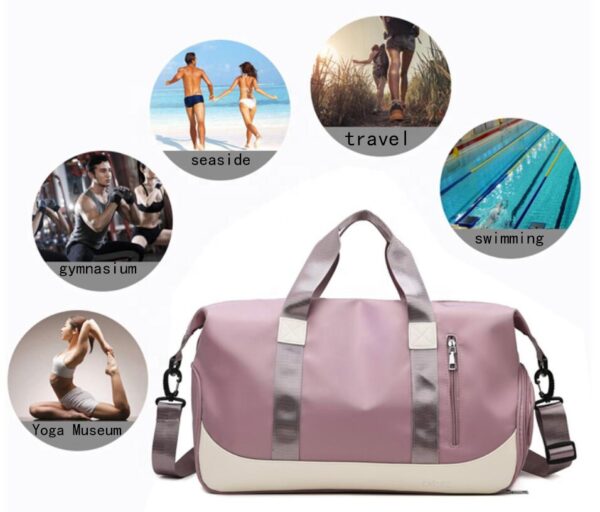 Travel Gym Duffle Bag with Open Side Pockets pink - 画像 3