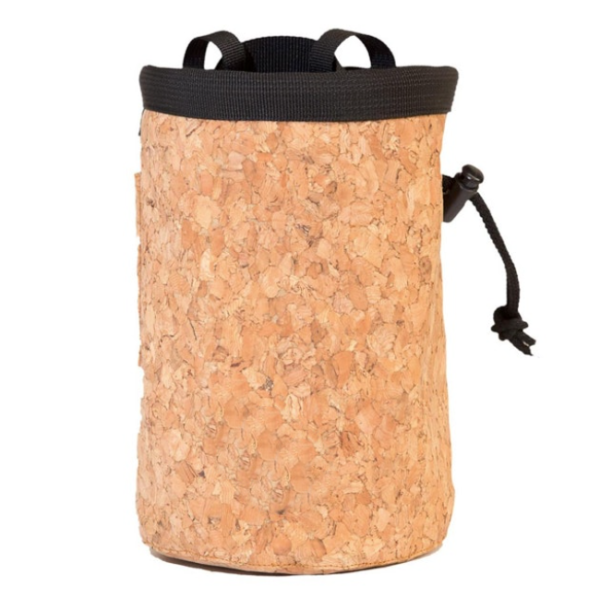 Light and Durable Cork Fabric Chalk Bag With the Pocket for Mobile