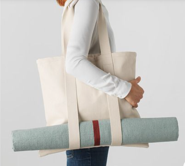 Color-block Jute Tote Bag Coordinating Sun Hat with Side Straps - 画像 4