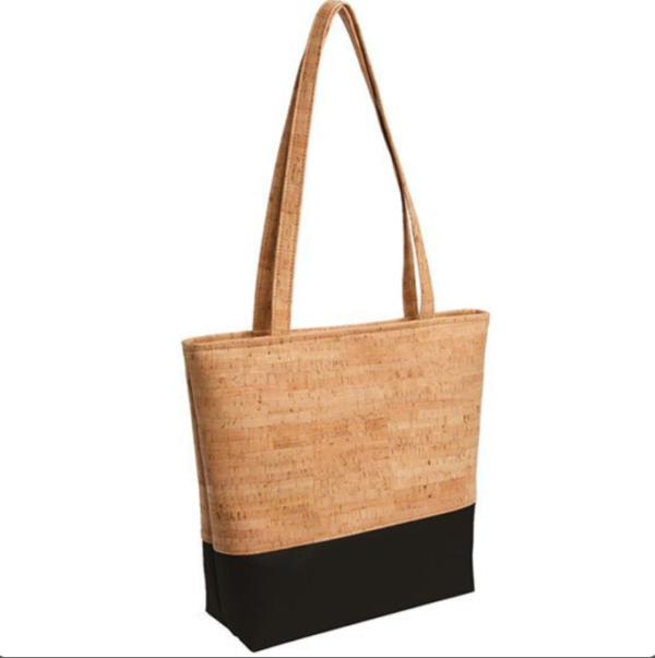 Natural Cork Leather Women's Tote Bag New Design Gold Portugal Cork Handle Recycled Cork Material Stylish Shopping Bag - 영상 3