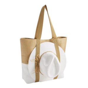 Eco-Friendly Large Carryall Tote Fashionable Hat-Set of 2 Premium Beach Bag Bundle