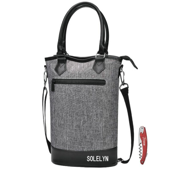 Oxford Insulated Tote Bag Padded Wine Cooler with Wine Bottle Gift Carrier for Wine - Bild 2
