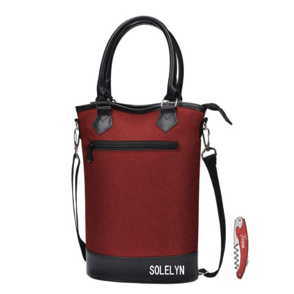 Oxford Insulated Tote Bag Padded Wine Cooler with Wine Bottle Gift Carrier for Wine - Bild 3