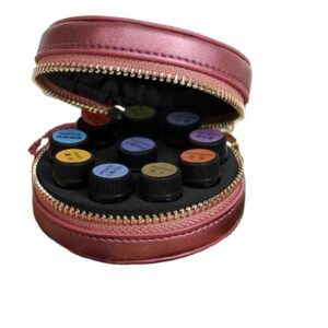 PU Carrying Case for Travel Essential Oil Perfume Bottles & Cosmetic Storage Pouch Bag