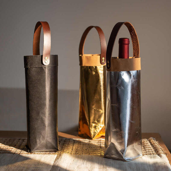 Eco-Friendly Washable Paper Wine Cooler Bag Holiday Wine Tote Holster Stylish and Sustainable - 영상 3