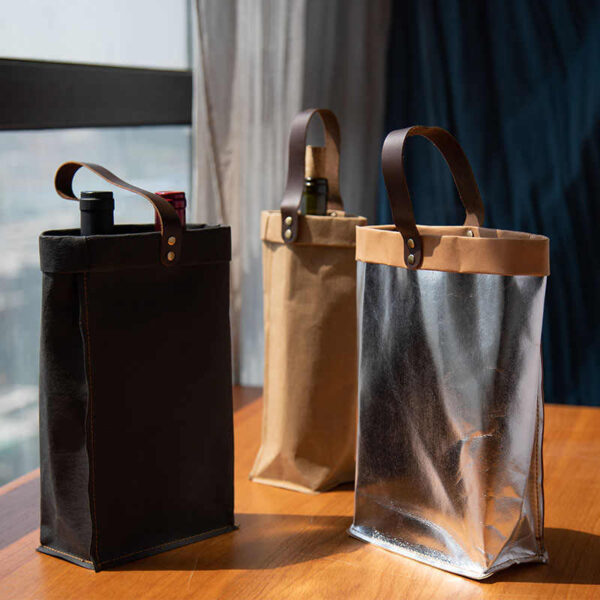 Eco-Friendly Washable Paper Wine Cooler Bag Holiday Wine Tote Holster Stylish and Sustainable - 영상 5