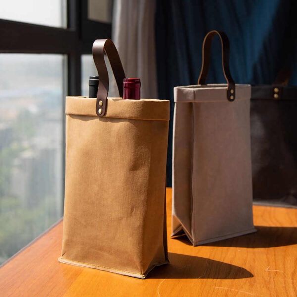 Eco-Friendly Washable Paper Wine Cooler Bag Holiday Wine Tote Holster Stylish and Sustainable - 영상 6
