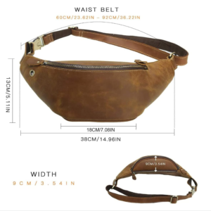 남성용 정품 가죽 허리 파우치 패니 팩 부랑자 가방