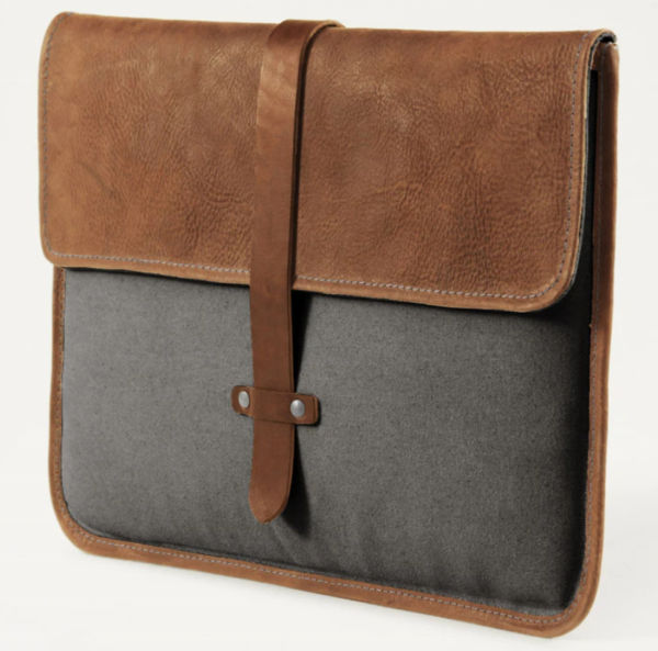 Vegan Leather and Waxed Canvas Laptop Carry Bag for Man - Image 3