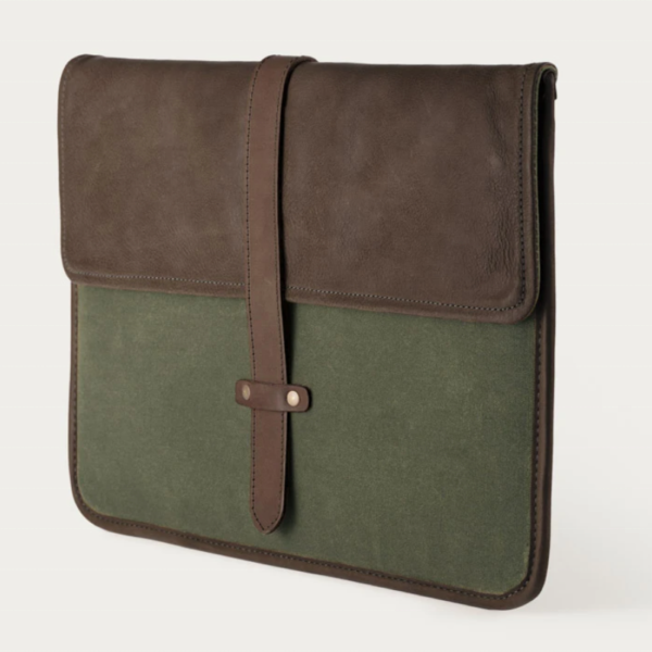 Vegan Leather and Waxed Canvas Laptop Carry Bag for Man - Image 5