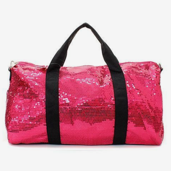 Pink Sequined Duffel Bag Dance Bag Pageant Bling - 画像 2